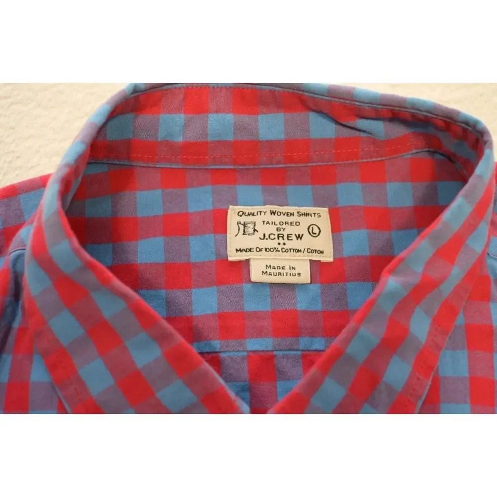 J Crew Casual Plaid Dress Shirt Button Up Front Pocket Long Sleeve Mens Sz Large